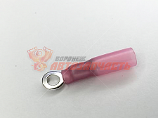 Контакт кольцевой 4 мм, сечение до 1.5 кв.мм, термоусаживаемая, красная