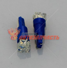Лампа светодиодная 12V W1,2W T5 (синяя, квадрат, 3 диод)T5-3-12V