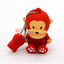 Флешка сувенирная 8gb Flash Обезьянка сидящая красная