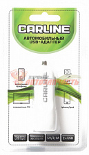 Адаптер в прикуриватель CARLINE® 2хUSB (1A и 2.1А) (белый)