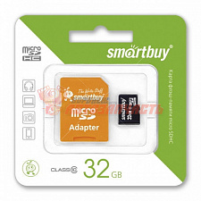 Карта памяти Smartbuy MicroSDHC 32Gb class10 с адаптером