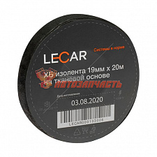 Изолента ХБ 19мм х 20м на тканевой основе черная LECAR