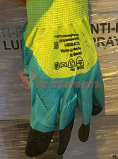Перчатки нейлоновые "Ноготки" с ривленым латексным покрытием салатово-зеленые