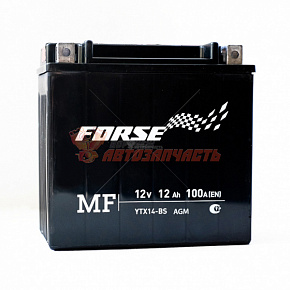 Аккумуляторная батарея мото 6MTC-12 А/ч Forse MF (EN100) YTX14L-BS ДШВ 150х87х146 спорт мото, квадро
