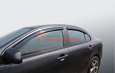 Дефлекторы на боковые стекла Mitsubishi Lancer X 2007-2018 /седан/накладные/скотч/к-т 4шт./