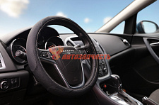 Оплетка руля "M" d=38 кожаная Texas ЧЕРНЫЙ