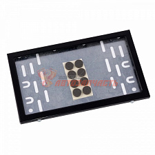 Рамка для номерн знака 290x170 ГОСТ, тип 1A металл, с металл адаптером в сб. черная Dollex