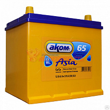 Аккумуляторная батарея ASIA 65Ah обратный EFB (670А) AKOM (232х173х225)