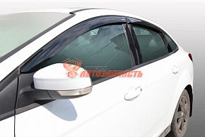 Дефлекторы на боковые стекла Ford Focus III 2011-2019 /седан/накладные/скотч/к-т 4шт./