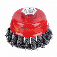 Щетка зачистная для УШМ торцевая D-75 мм М14*2 витая,чашка ЕРМАК