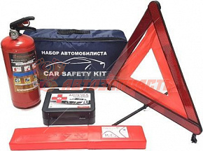 Набор автомобилиста ТОП АВТО (огнетушитель метал. с манометром ,аптечка Гост, знак) в сумке 
