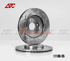 Диск переднего тормоза 11186 R15 АТС SPORT (перфор. проточка) (в упак. 2 шт.)