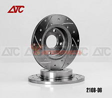 Диск заднего тормоза 2108 АТС-SPORT (перфор. проточка) (в упак. 2 шт.)