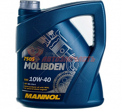 Масло моторное Mannol Molibden 10w40 4л полусинт. (7505) API SN/CH-4