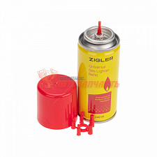 Баллон газовый (для зажигалок), металлический баллон 140 мл (55 гр) (5 переходников)