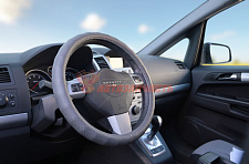 Оплетка руля "M" d=38 кожаная Alabama СЕРЫЙ