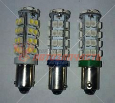 Лампа светодиодная 12V T5W (кукуруза, 38 диодов, зеленая) BA9S 12V G 