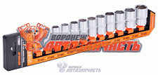 Набор головок торцевых 1/2 DR 12 пр.( 6 граней) АвтоDело (10-22 мм) холдер