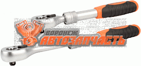 Трещотка с квадратом телескопическая 1/4" L=140-190 мм,5 градусов,72 зуба Автодело