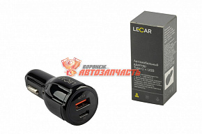 Адаптер в прикуриватель для USB / 1хType C + 1хUSB 2.1А в прикуриватель 12/24В