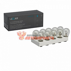 Лампа 12V P21/4W BAZ15d (белая, смещен по высоте и на 130град) LECAR
