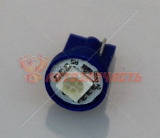 Лампа светодиодная 12V W5W T10 синий квадрат (-5050-1SMD-A 12V COLOR B)