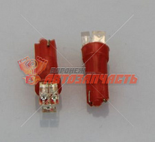 Лампа светодиодная 24V W1,2W T5 (красный,3 диода) T5-3-24V R