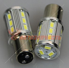 Лампа светодиодная 12V P21/5W (белая 1157, 18 диодов, смещение по высоте, 5630)
