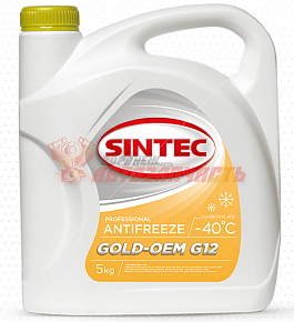 Антифриз Sintec GOLD G12+ (-40) (желтый) 5л 