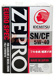 Масло моторное Idemitsu Zepro Euro Spec SN/CF 5w40 4л (Япония)