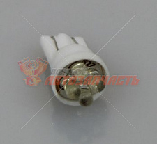 Лампа светодиодная 12V W5W T10 белый 4 диода