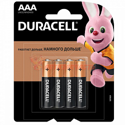 Батарейка LR03 AAA Duracell ("мизинчиковая").1,5v Алколиновая (4 Blister)