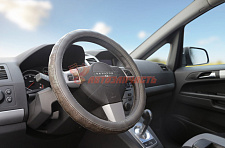 Оплетка руля "M" d=38 кожаная Arizona СЕРЫЙ