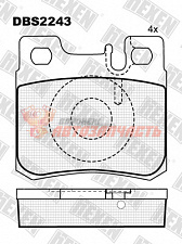Тормозные колодки дисковые задние Mercedes C-Class (W202),/E-Class (W124, W210) HEXEN 