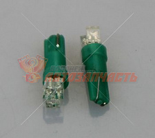 Лампа светодиодная 24V W1,2W T5 (зеленый,3 диода)T5-3-24V G