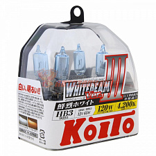 Лампа галогенная HB3 KOITO 12v 65w к-кт (Япония) высокотемпературные 4200К