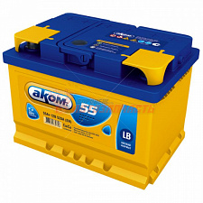 Аккумуляторная батарея  55Ah прямой (500А) AKOM (242х175х190)