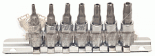 Набор головок торцевых TORX  7 предметов TS10,15,20,25,27,30,40 (DR1/4 ,5 лучей) АвтоDело на планке