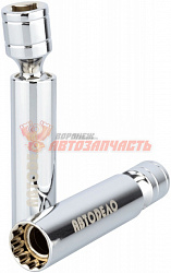 Ключ свечной *14 шарнирный с магнитом (12PT; DR3/8", L-100 мм) АвтоDело 
