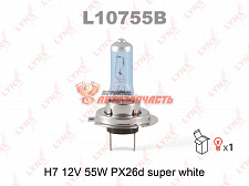 Лампа галогенная H7 12V 55W LYNX SUPER WHITE