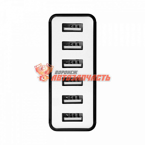 Сетевое зарядное устройство REXANT 6хUSB, 1000mA, черное