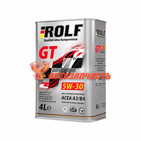 Масло моторное Rolf GT 5w30  4л A3/B4 (МВ 229.5 VW 502.00/505.00) /металл/