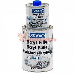 Грунт 4+1 серый STUDIO акриловый с отвердителем NOVOL (0,8л + 0,2л)