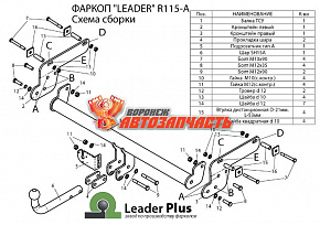 Фаркоп Renault DUSTER (2 WD, 4WD) 2011-....\ Nissan Terrano 2014-... (без электропакета)
