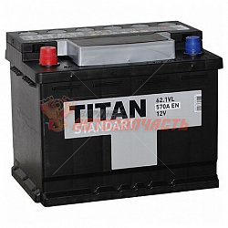 Аккумуляторная батарея  62Ah прямой (550А) TITAN STANDART (242х175х190) 62.1 L