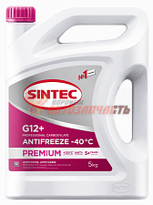 Антифриз Sintec PREMIUM G12+ (-40) (малиновый) 5л (new упак.)