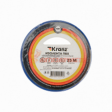 Изолента ПВХ 0,13х19 мм, 25 м, синяя KRANZ