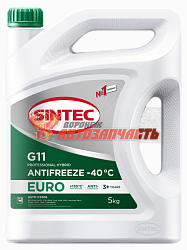 Антифриз Sintec EURO G11 (-40) (зеленый)  5л (NEW упаковка)