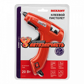 Пистолет клеевой, 20Вт, Ø7мм, ЭКСПЕРТ, блистер REXANT