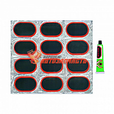 Набор для ремонта камер (заплатки 70x45мм 12шт., клей)